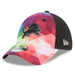 Men's New Era Pink Detroit Lions 2023 NFL Crucial Catch 39THIRTY Flex Hat L/XL